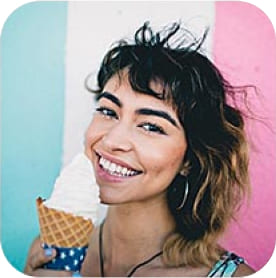 A girl eating ice cream